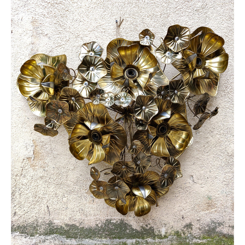 Vintage Wand- oder Deckenleuchte Henri Fernandez - Fleur de Lotus