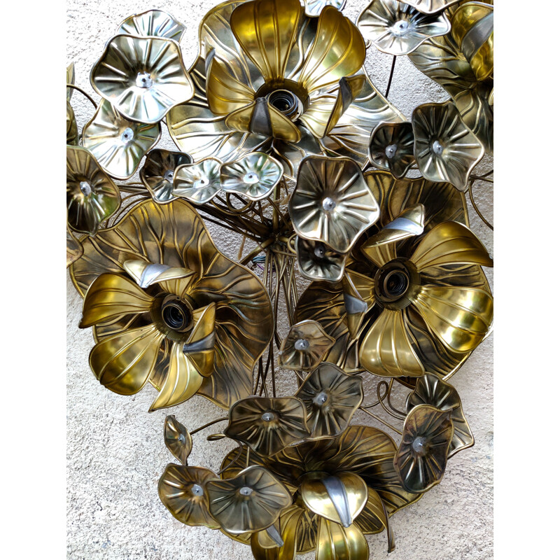 Vintage wall or ceiling lamp - Fleur de Lotus Henri Fernandez