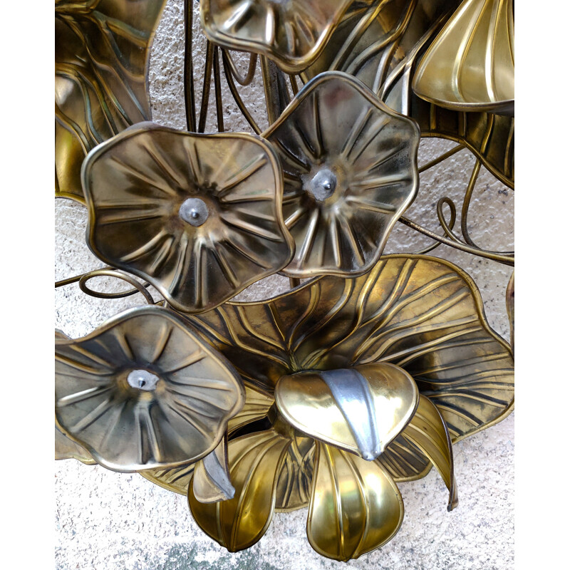 Vintage wall or ceiling lamp - Fleur de Lotus Henri Fernandez