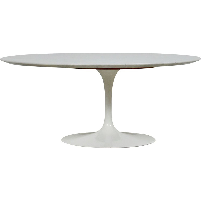 Table basse Vintage Tulip en marbre blanc, Eero Saarinen pour Knoll 1956