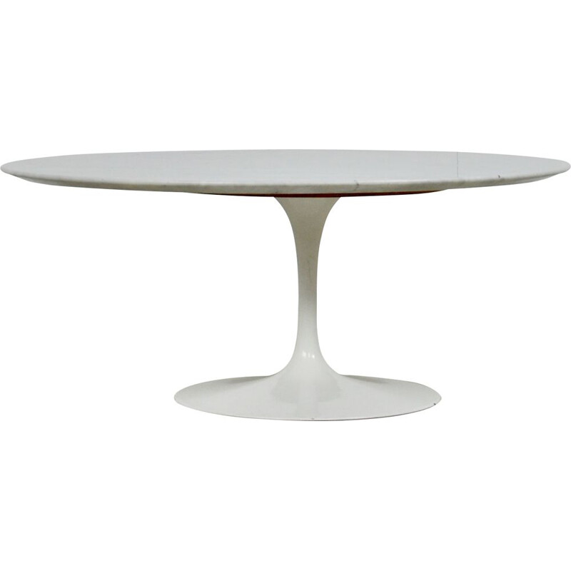 Vintage Tulip Coffee Table in white marble, Eero Saarinen  for Knoll 1956