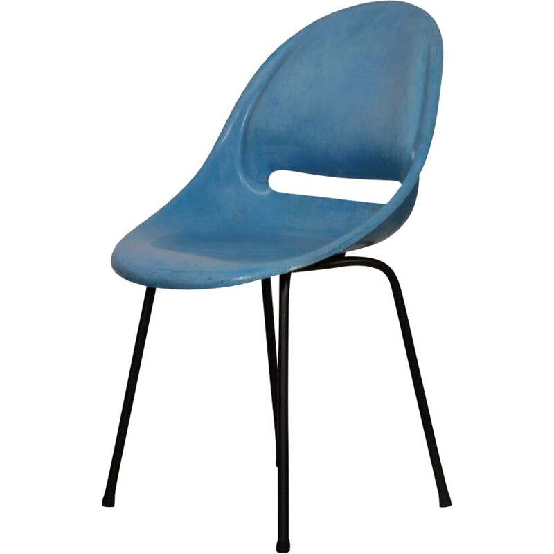 Chaise vintage bleue par Miroslav Navratil pour Vertex, 1959