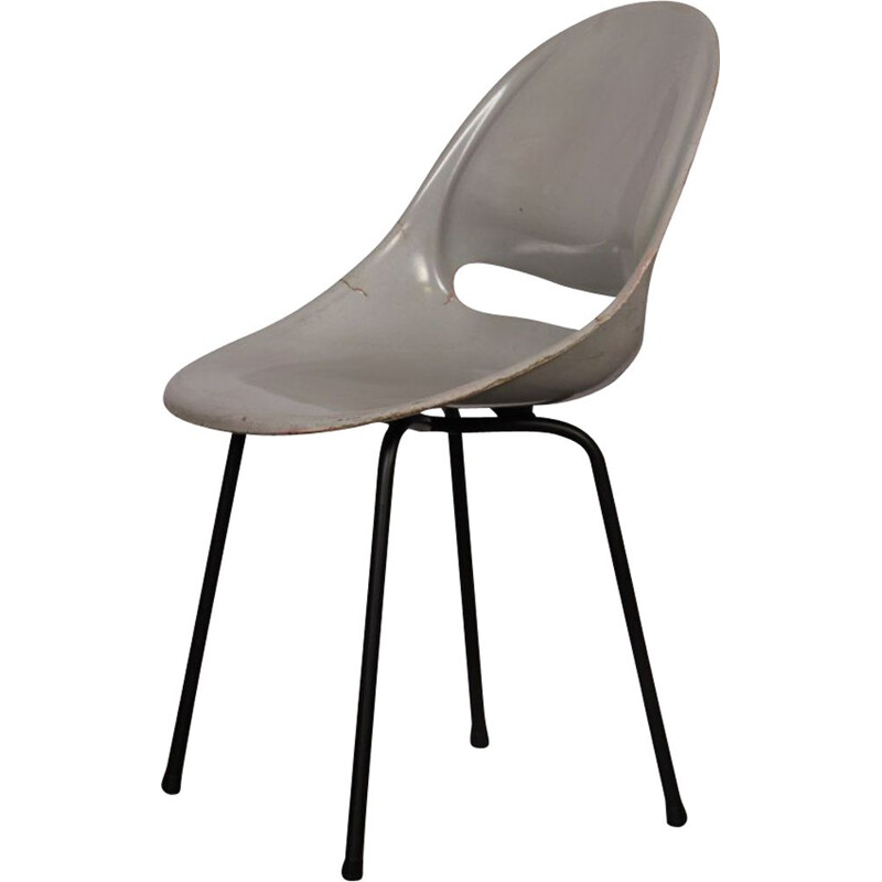 Vintage grijze stoel van Miroslav Navratil voor Vertex, 1959