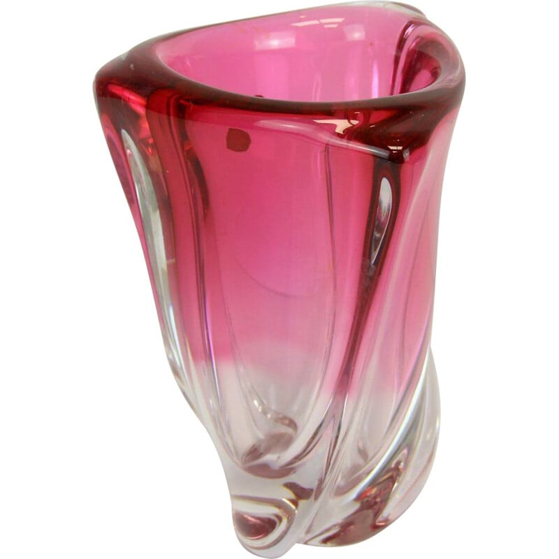 Large Vintage Glass Vase from Val Saint Lambert, 1960