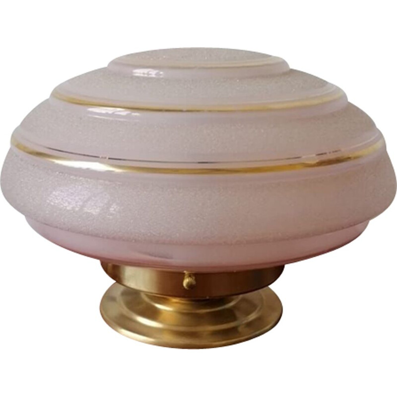 Vintage pink granite table lamp