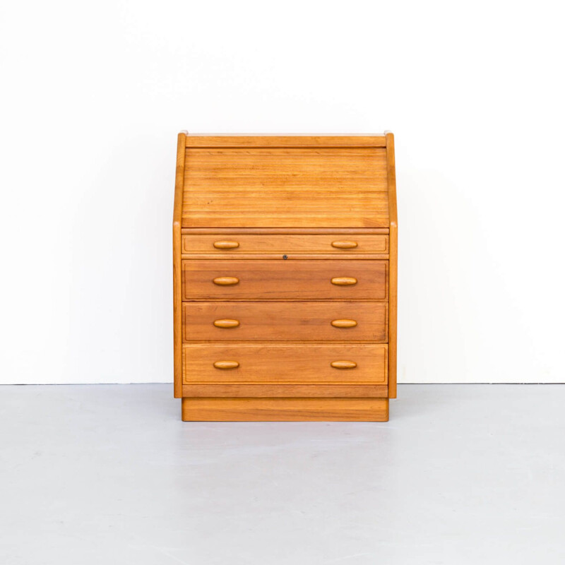 Vintage teak secretaire with desk for Dyrlund 1970s