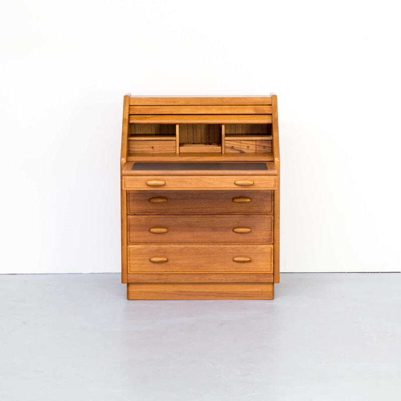 Vintage teak secretaire with desk for Dyrlund 1970s