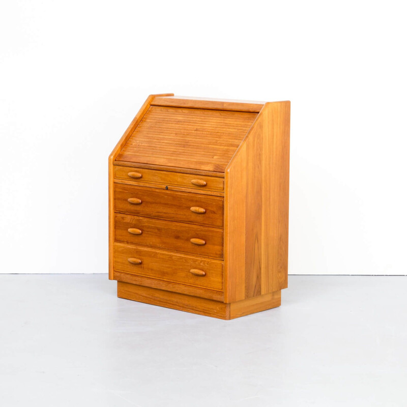 Vintage teak secretaire with desk for Dyrlund 1970s