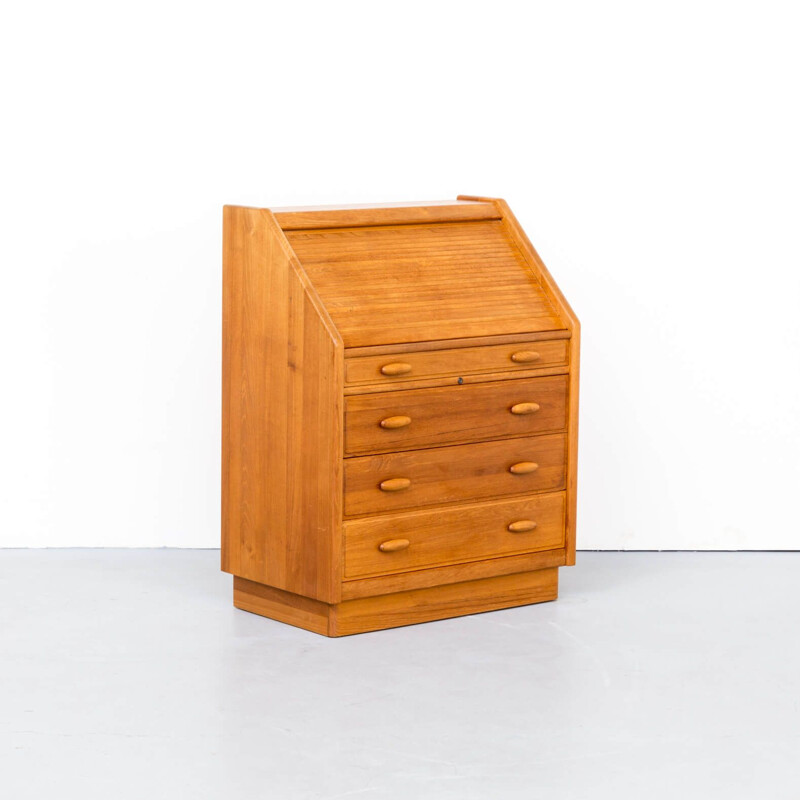 Vintage teak secretaire with desk for Dyrlund 1970s