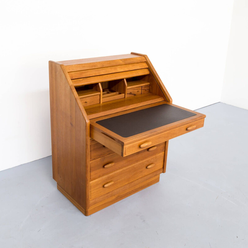 Vintage teak secretaire with desk for Dyrlund 1970s