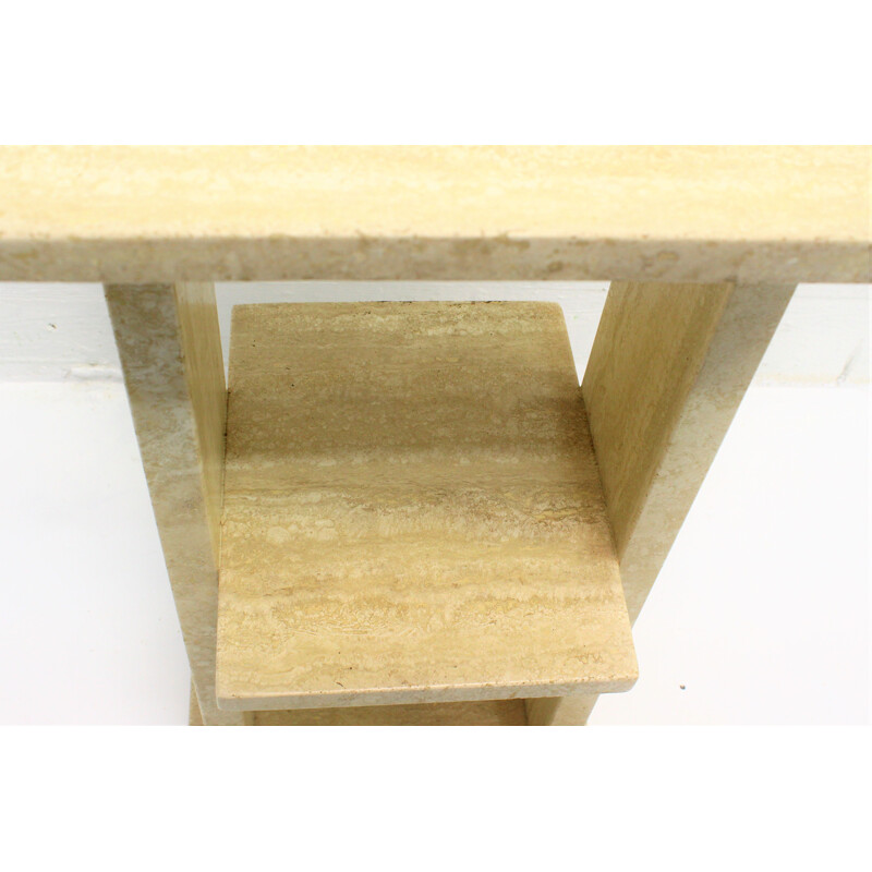 Vintage travertine pedestal table, 1970