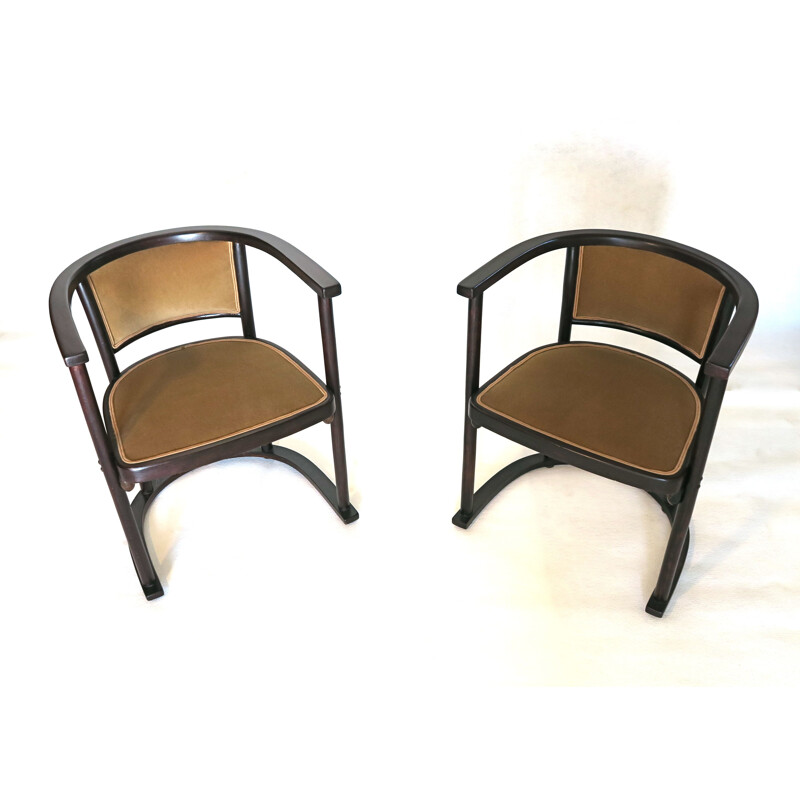 Paire de fauteuils vintage par Joseph Hoffmann pour Thonet