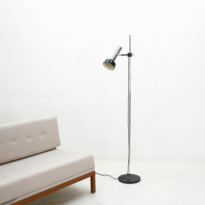 Staff chromed metal floor lamp - 1960s