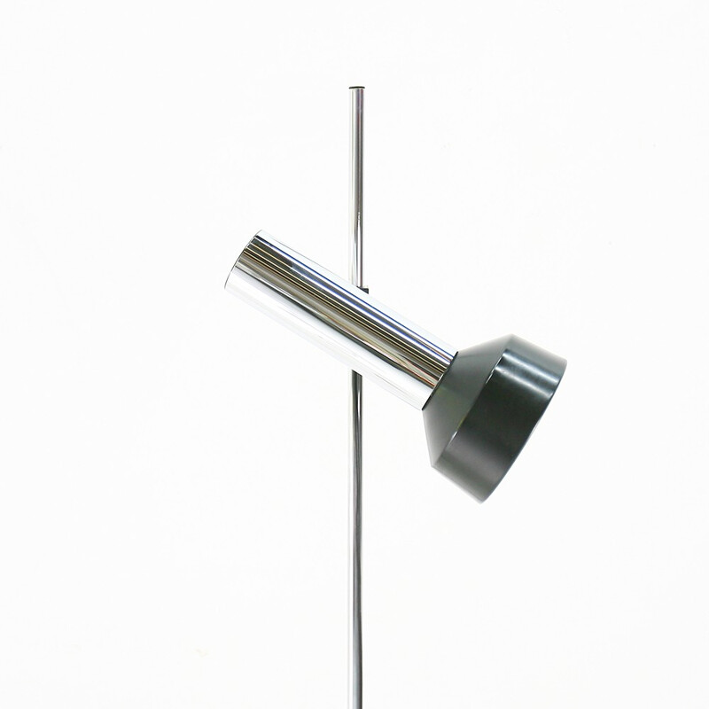 Staff chromed metal floor lamp - 1960s