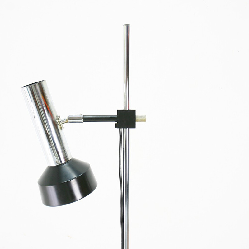 Staff chromed metal floor lamp - 1960s