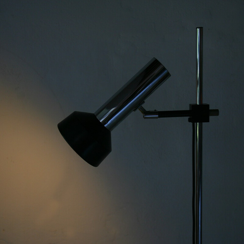 Staff chromed metal floor lamp - 1960s