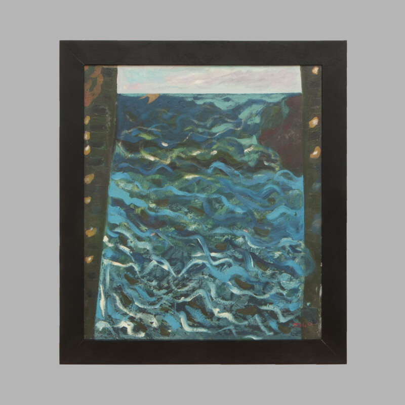 Vintage oil on canvas "Mare" by Togo, Italy 1985