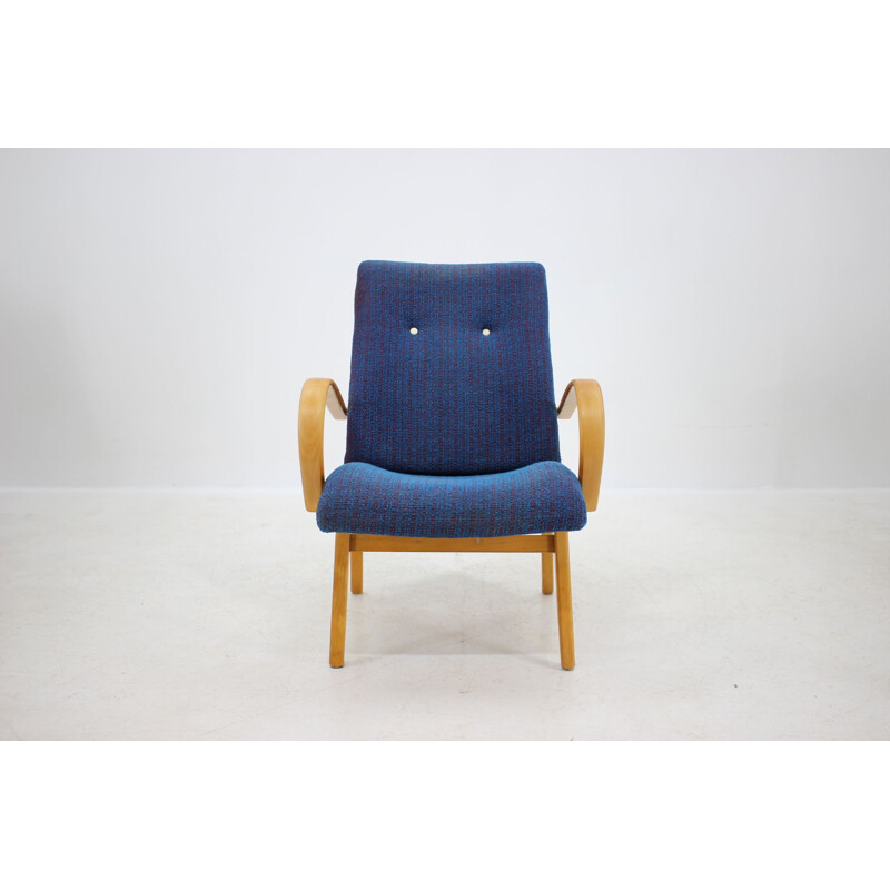 Fauteuil Lounge vintage avec  accoudoirs ThonThonet  1960