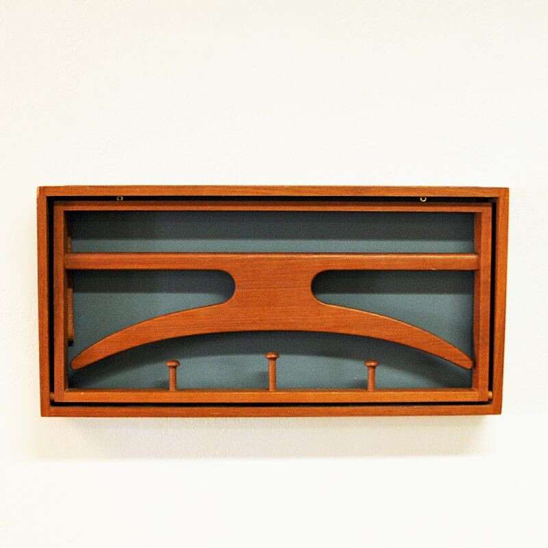 Vintage Wall mounted Teak Valet by Hoff and Ostergaard Danish 1950s