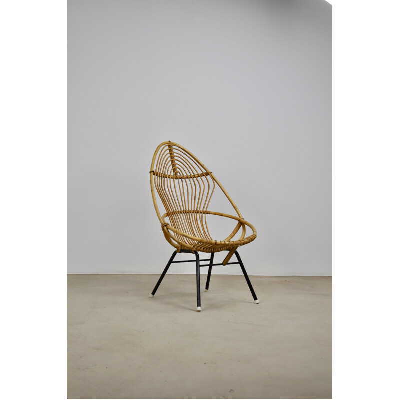 Vintage Rattan  Armchair from Rohe Noordwolde, 1960s