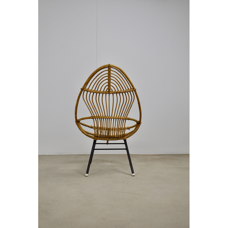 Vintage Rattan  Armchair from Rohe Noordwolde, 1960s