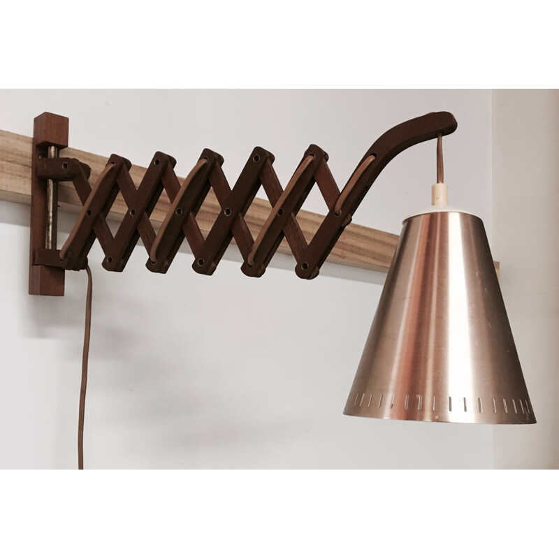 Vintage teak wall lamp Le Klint Scandinavian 1950