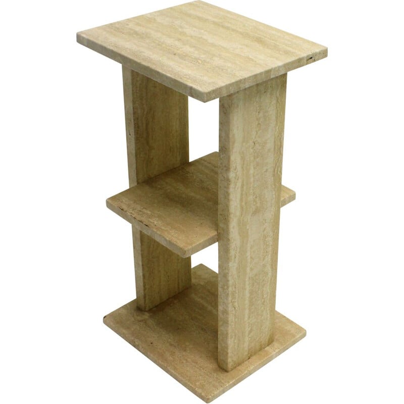 Vintage travertine pedestal table, 1970