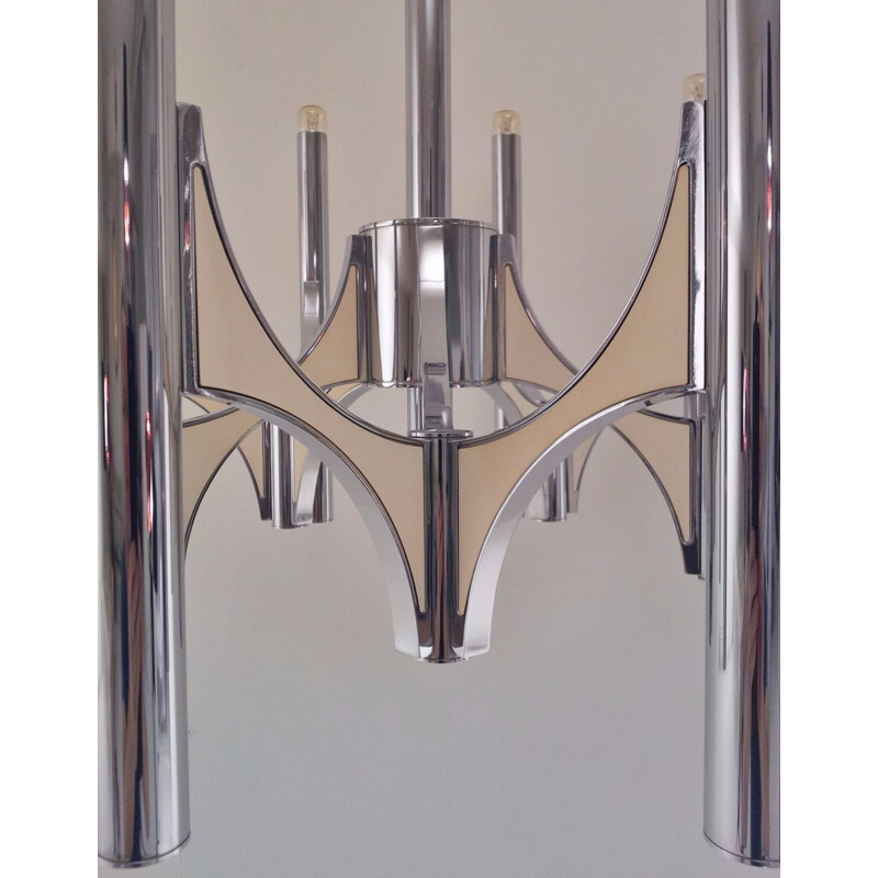 Italian Sciolari chandelier in metal, Gaetano SCIOLARI - 1970s