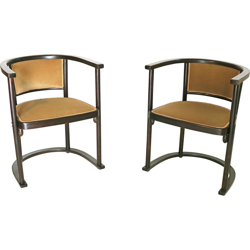 Paire de fauteuils vintage par Joseph Hoffmann pour Thonet
