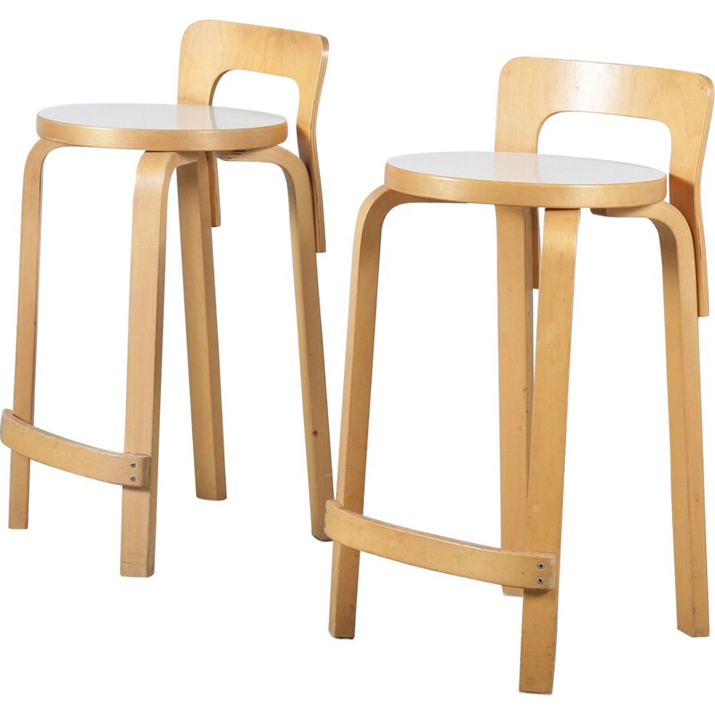 Vintage K65 Bar stools by Alvar Aalto for Artek, Finland 1960s