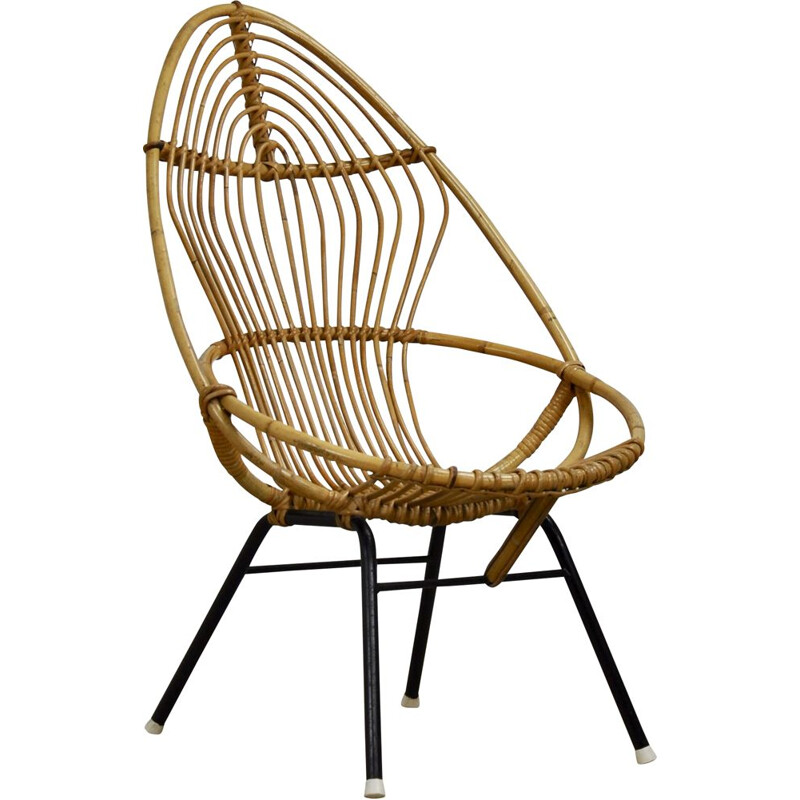 Vintage Rattan  Armchair from Rohe Noordwolde, 1960s