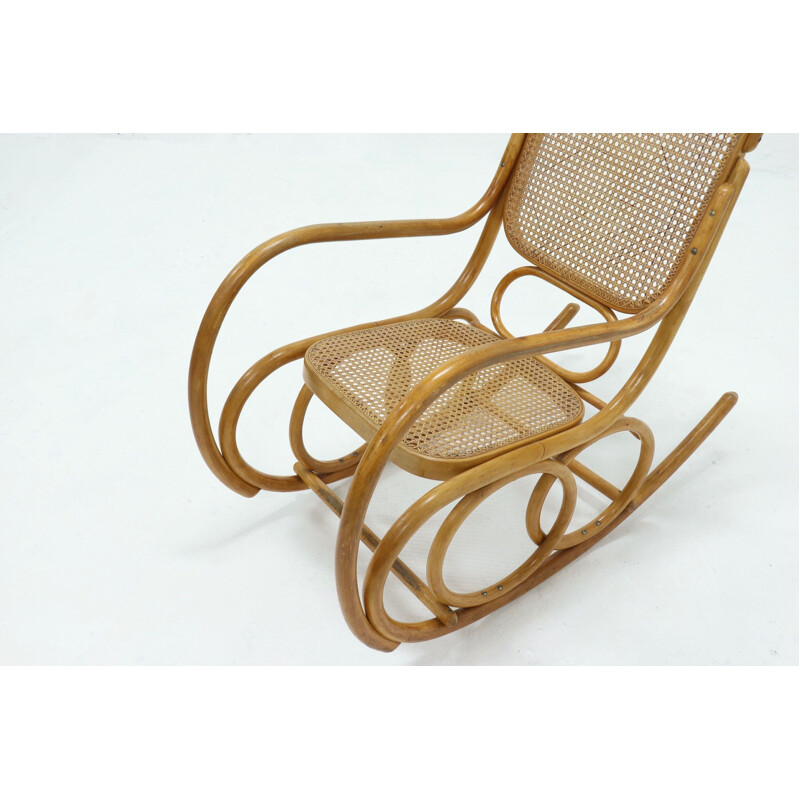 Vintage Bentwood Rocking Chair by Ligna Czechoslowakia 1960s