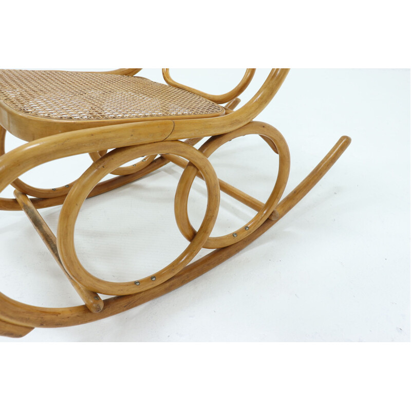 Vintage Bentwood Rocking Chair by Ligna Czechoslowakia 1960s