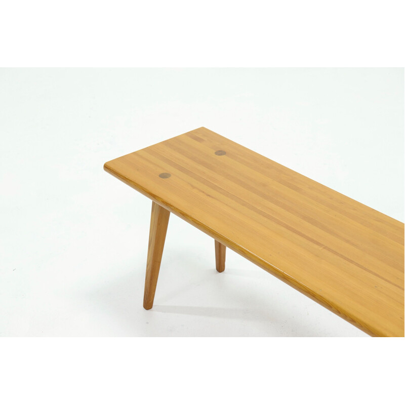 Vintage Solid Pine Bench by Svensk Carl Malmsten Sweden 1940s