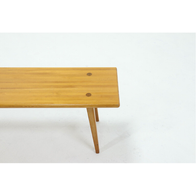 Vintage Solid Pine Bench by Svensk Carl Malmsten Sweden 1940s
