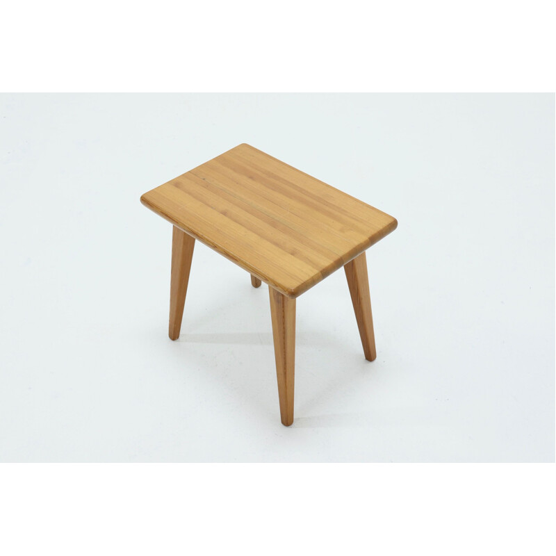 Tabouret vintage en pin massif de Svensk Carl Malmsten Suède 1940