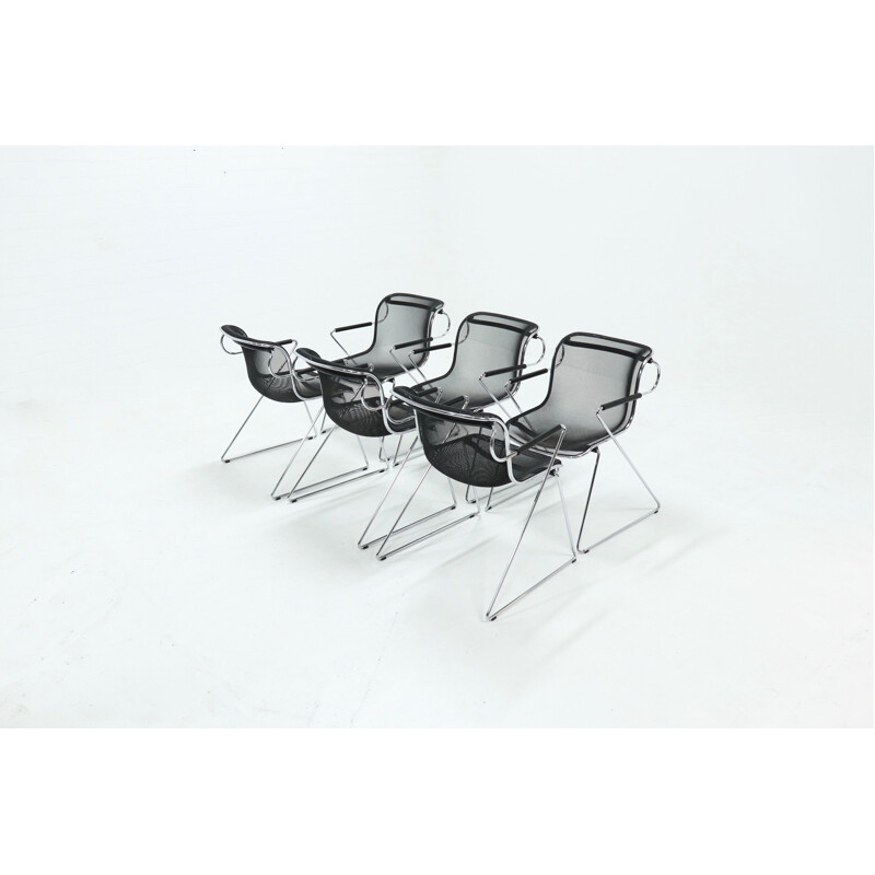 Set aus 6 Vintage Penelope Stühlen von Charles Pollock für Castelli 1980s