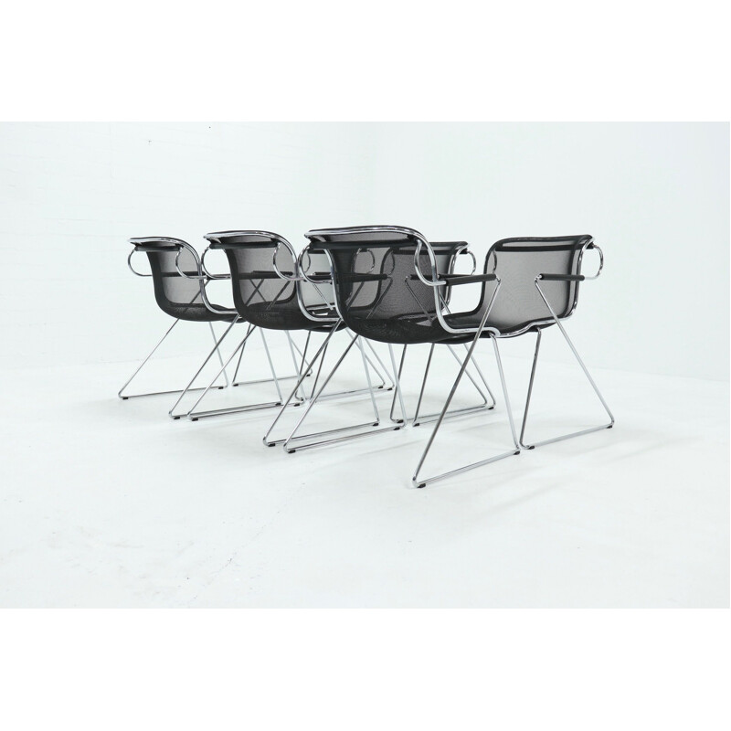 Set di 6 sedie vintage Penelope di Charles Pollock per Castelli anni '80