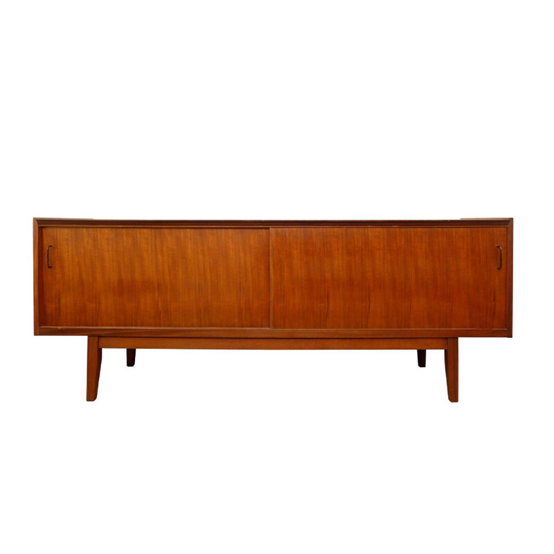 Vintage teak sideboard with 2 sliding doors