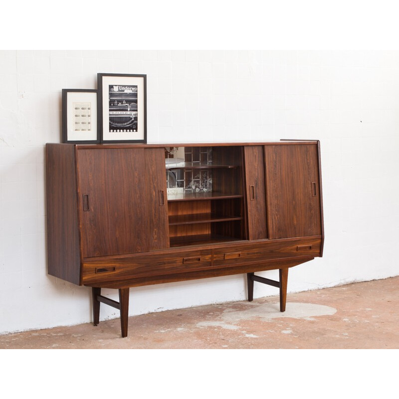 Scandinavian high sideboard with a bar inside - 1960s