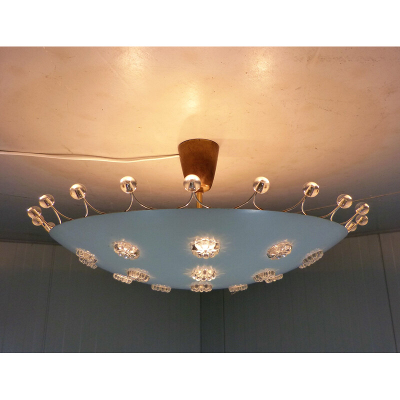 Large vintage ceiling lamp by Emil Stejnar for Rupert Nikoll, Austria 1950