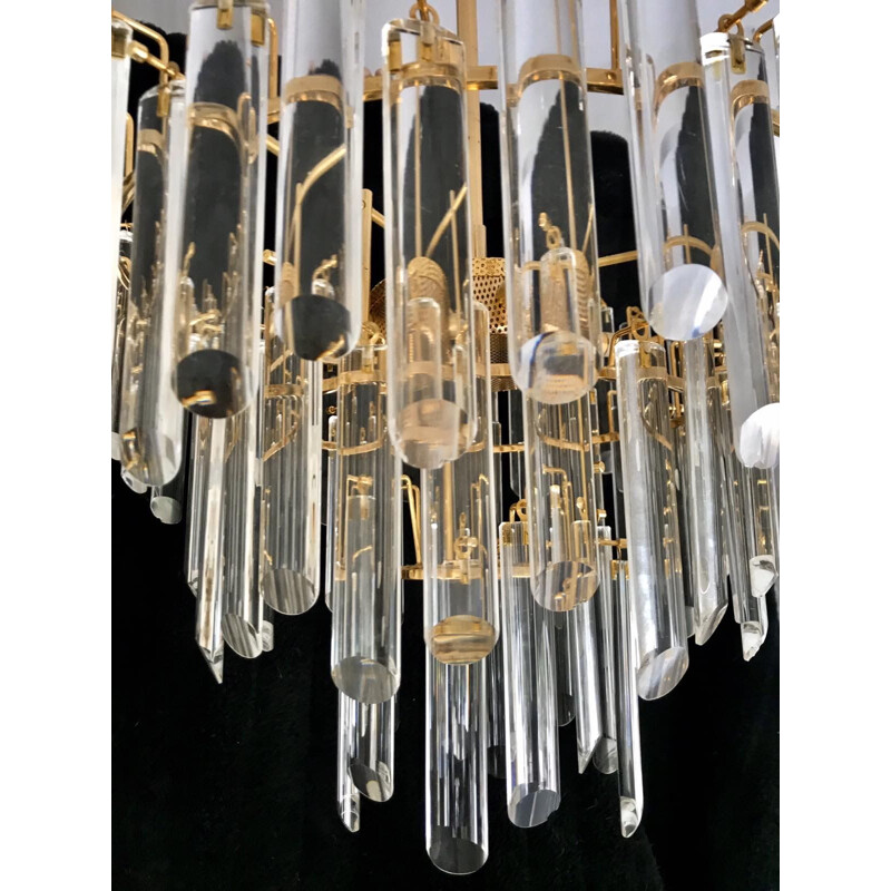 Vintage golden chandelier Venini 1980