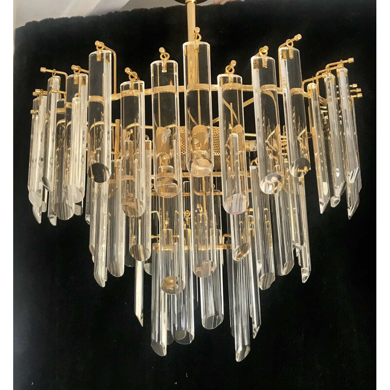 Vintage golden chandelier Venini 1980