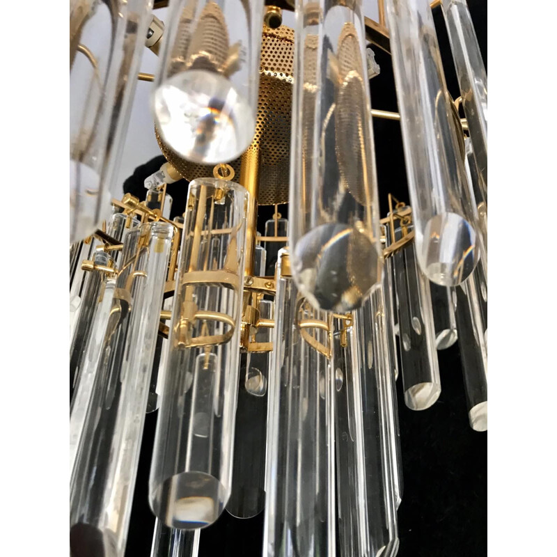 Vintage golden chandelier Venini 1980