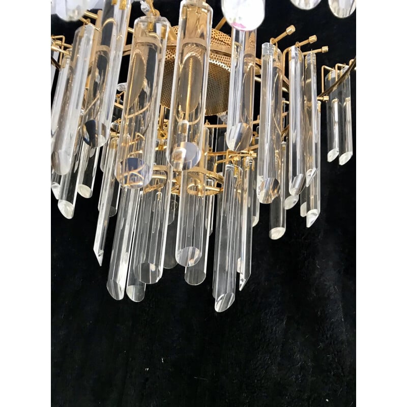 Vintage golden chandelier Venini 1980