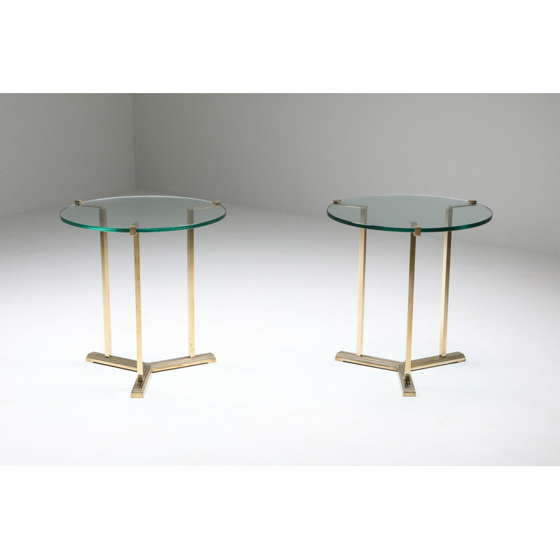 Vintage Brass Side Tables by Peter Ghyczy Netherlands 1980s