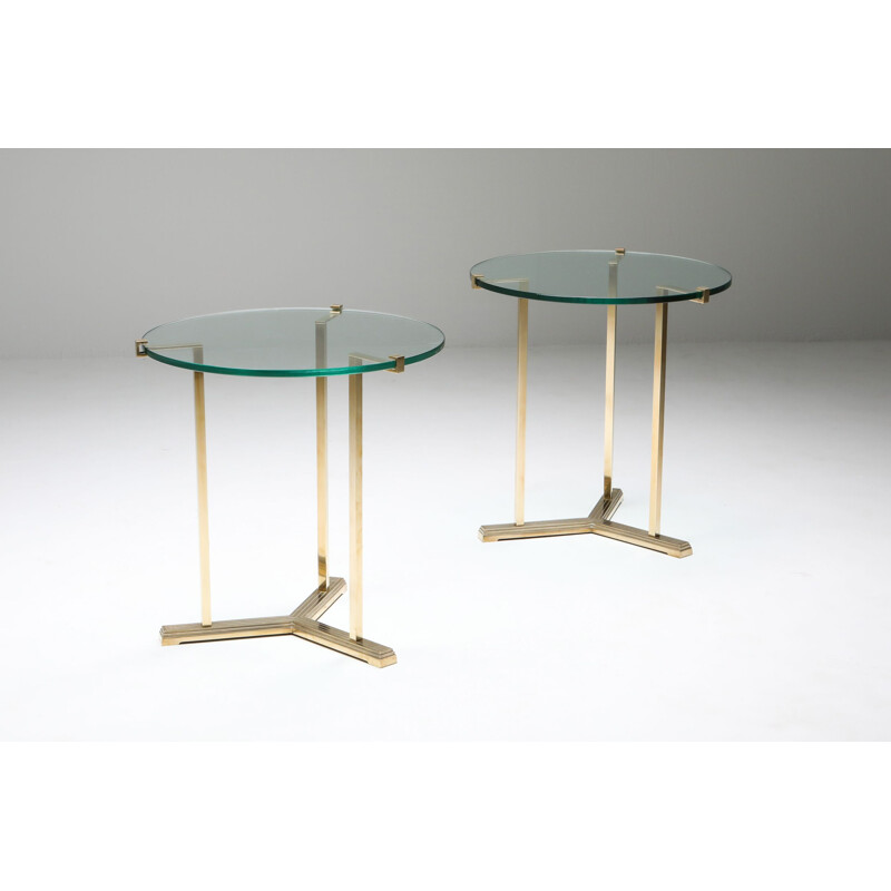 Vintage Brass Side Tables by Peter Ghyczy Netherlands 1980s