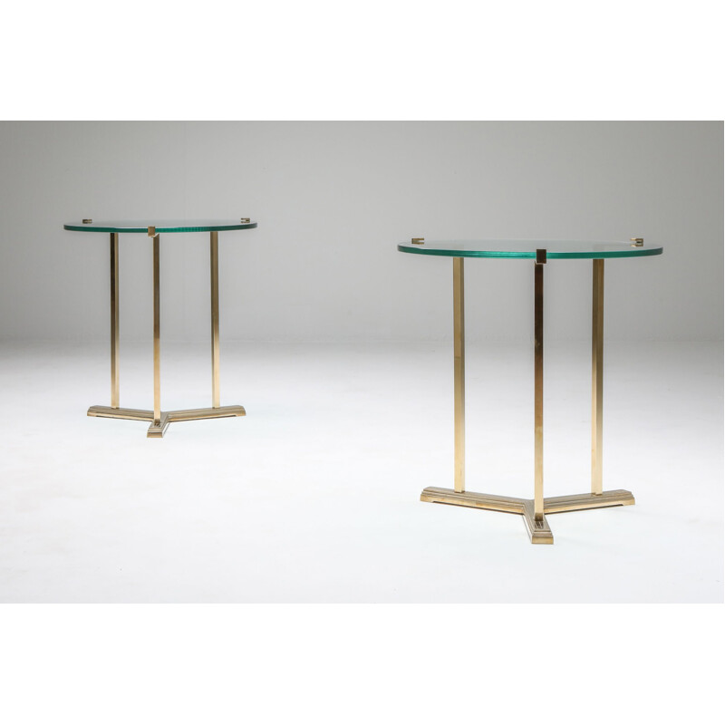 Vintage Brass Side Tables by Peter Ghyczy Netherlands 1980s