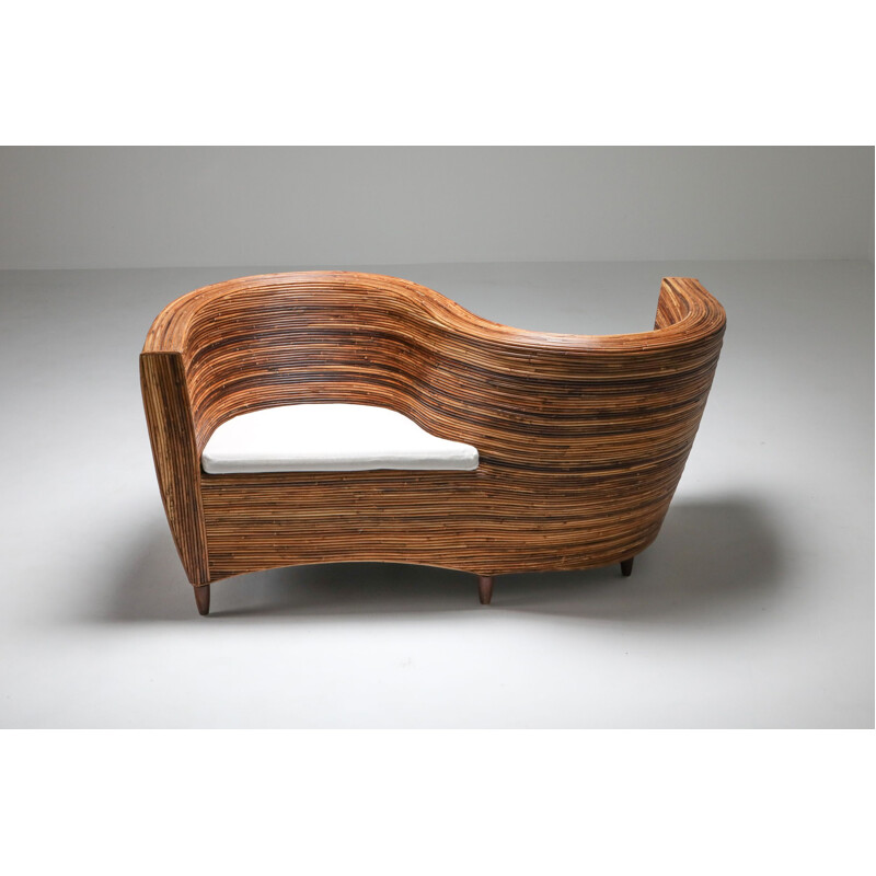 Two-seat bench in tropicalist style by Vivai del Sud, Italy 1980's