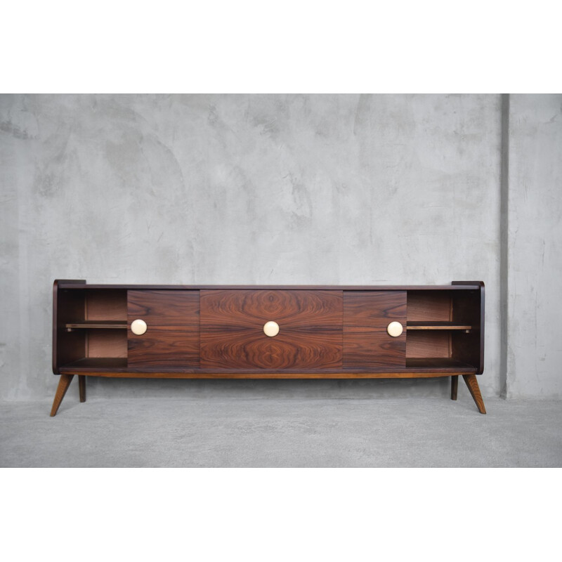 Mid-Century Long Sideboard, Rosewood Scandinavian 1960s